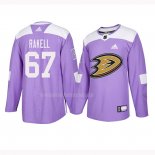 Maglia Hockey Anaheim Ducks Rickard Rakell 2018 Fights Cancer Viola