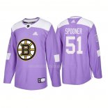 Maglia Hockey Boston Bruins Ryan Spooner Autentico 2018 Fights Cancer Viola