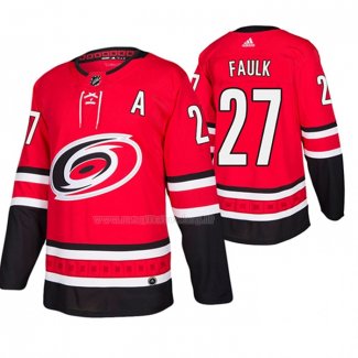 Maglia Hockey Carolina Hurricanes Justin Faulk Home Autentico Rosso