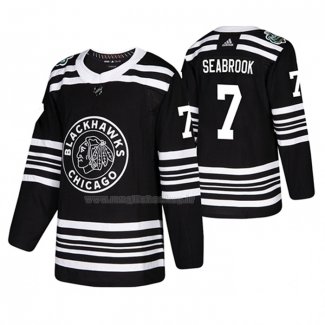 Maglia Hockey Chicago Blackhawks Brent Seabrook 2019 Winter Classic Nero