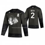 Maglia Hockey Chicago Blackhawks Duncan Keith 2019 Veterans Day Camuffamento