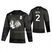 Maglia Hockey Chicago Blackhawks Duncan Keith 2019 Veterans Day Camuffamento