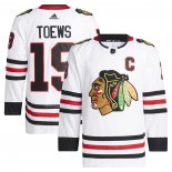 Maglia Hockey Chicago Blackhawks Jonathan Toews Away Primegreen Autentico Pro Bianco