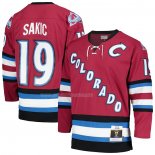 Maglia Hockey Colorado Avalanche Joe Sakic Mitchell & Ness 2001-02 Blue Line Alternato Rosso