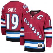 Maglia Hockey Colorado Avalanche Joe Sakic Mitchell & Ness 2001-02 Blue Line Alternato Rosso