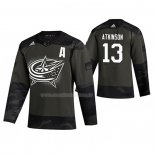 Maglia Hockey Columbus Blue Jackets Cam Atkinson 2019 Veterans Day Camuffamento