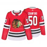 Maglia Hockey Donna Chicago Blackhawks Corey Crawford Autentico Giocatore Rosso