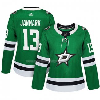 Maglia Hockey Donna Dallas Stars Mattias Janmark Autentico Giocatore Verde