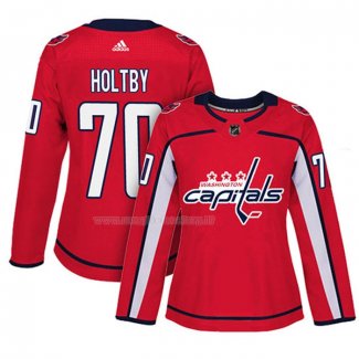 Maglia Hockey Donna Washington Capitals Braden Holtby Home Autentico Giocatore Rosso