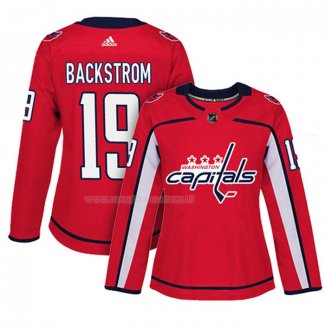 Maglia Hockey Donna Washington Capitals Nicklas Backstrom Home Autentico Giocatore Rosso