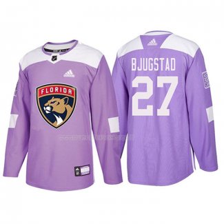 Maglia Hockey Florida Panthers Nick Bjugstad 2018 Fights Cancer Viola