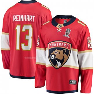 Maglia Hockey Florida Panthers Sam Reinhart Home 2024 Stanley Cup Champions Breakaway Rosso