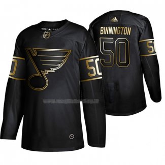 Maglia Hockey Golden Edition St. Louis Blues Jordan Binnington Autentico Nero