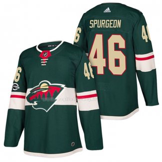 Maglia Hockey Minnesota Wild Jared Spurgeon Autentico Home 2018 Verde