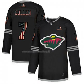 Maglia Hockey Minnesota Wild Matt Cullen 2020 USA Flag Nero