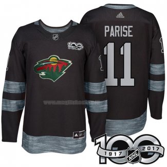 Maglia Hockey Minnesota Wild Zach Parise 1917-2017 100th Anniversario Nero
