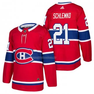 Maglia Hockey Montreal Canadiens David Schlemko Autentico Home 2018 Rosso