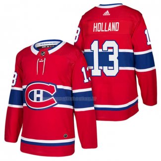 Maglia Hockey Montreal Canadiens Peter Holland Autentico Home 2018 Rosso