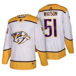 Maglia Hockey Nashville Predators Austin Watson Autentico Away 2018 Bianco