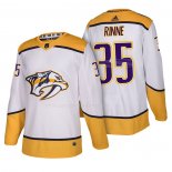 Maglia Hockey Nashville Predators Pekka Rinne Autentico Away 2018 Bianco