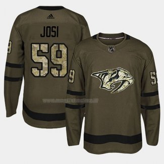 Maglia Hockey Nashville Predators Roman Josi 2018 Salute To Service Verde Militare