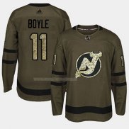 Maglia Hockey New Jersey Devils Brian Boyle 2018 Salute To Service Verde Militare