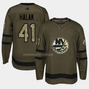 Maglia Hockey New York Islanders Jaroslav Halak 2018 Salute To Service Verde Militare