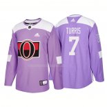 Maglia Hockey Ottawa Senators Kyle Turris Autentico 2018 Fights Cancer Viola