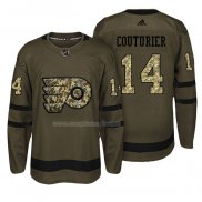 Maglia Hockey Philadelphia Flyers Sean Couturier Salute To Service Verde Militare