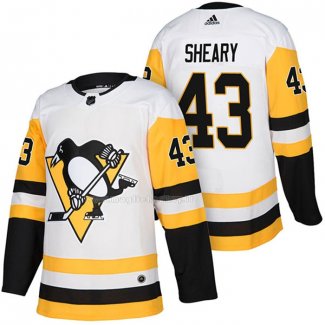 Maglia Hockey Pittsburgh Penguins Conor Sheary Autentico Away 2018 Bianco