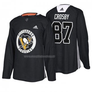 Maglia Hockey Pittsburgh Penguins Sidney Crosby New Season Practice Nero