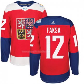 Maglia Hockey Republica Checa Radek Faksa Premier 2016 World Cup Rosso