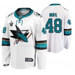 Maglia Hockey San Jose Sharks Away Tomas Hertl Stanley Cup Playoffs Bianco