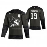 Maglia Hockey San Jose Sharks Joe Thornton 2019 Veterans Day Camuffamento