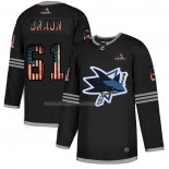 Maglia Hockey San Jose Sharks Justin Braun 2020 USA Flag Nero