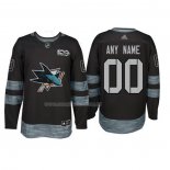 Maglia Hockey San Jose Sharks Personalizzate Nero