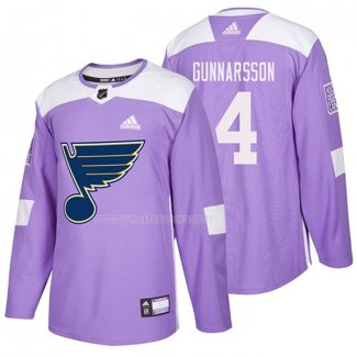 Maglia Hockey St Louis Blues Carl Gunnarsson 2018 Fights Cancerjpg Viola