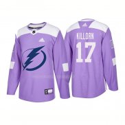 Maglia Hockey Tampa Bay Lightning Alex Killorn Autentico 2018 Fights Cancer Viola