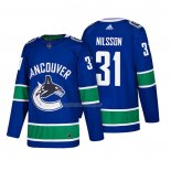Maglia Hockey Vancouver Canucks Anders Nilsson Autentico Home 2018 Blu