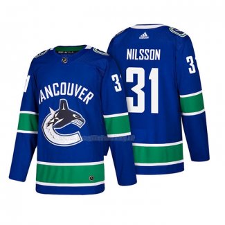 Maglia Hockey Vancouver Canucks Anders Nilsson Autentico Home 2018 Blu