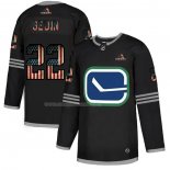 Maglia Hockey Vancouver Canucks Daniel Sedin 2020 USA Flag Nero