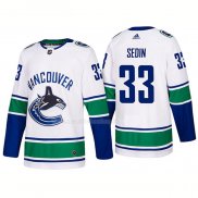 Maglia Hockey Vancouver Canucks Henrik Sedin Away Premier 2017-2018 Bianco