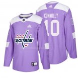 Maglia Hockey Washington Capitals Brett Connolly 2018 Fights Cancer Viola