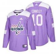 Maglia Hockey Washington Capitals Brett Connolly 2018 Fights Cancer Viola