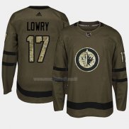 Maglia Hockey Winnipeg Jets Adam Lowry 2018 Salute To Service Verde Militare
