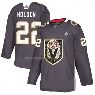 Maglia Vegas Golden Knights Nick Holden Dia de Los Muertos Gris