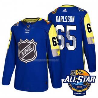 Maglia Hockey 2018 All Star Ottawa Senators Erik Karlsson Autentico Blu