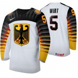Maglia Hockey Alemania Daniel Wirt Home 2020 Iihf World Junior Championship Bianco