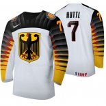 Maglia Hockey Alemania Leon Huttl Home 2020 Iihf World Junior Championship Bianco