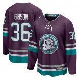 Maglia Hockey Anaheim Ducks John Gibson 30th Anniversary Premier Breakaway Viola